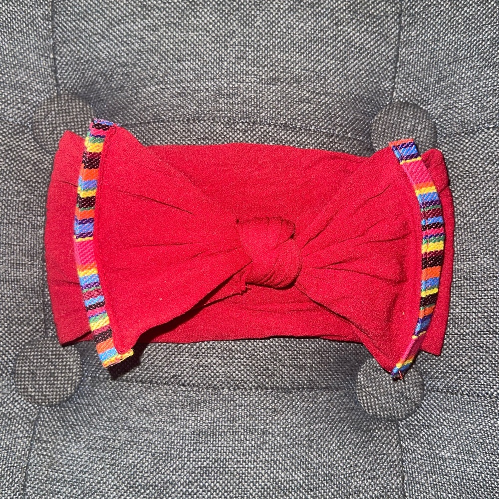 Baby Bling Red Serape bow